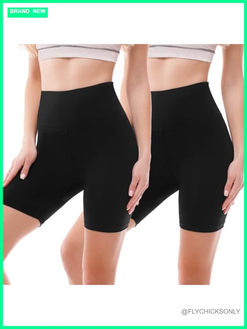 2 Pack Biker Shorts High Waisted 6 Inch Inseam Buttery Soft Yoga Cycling